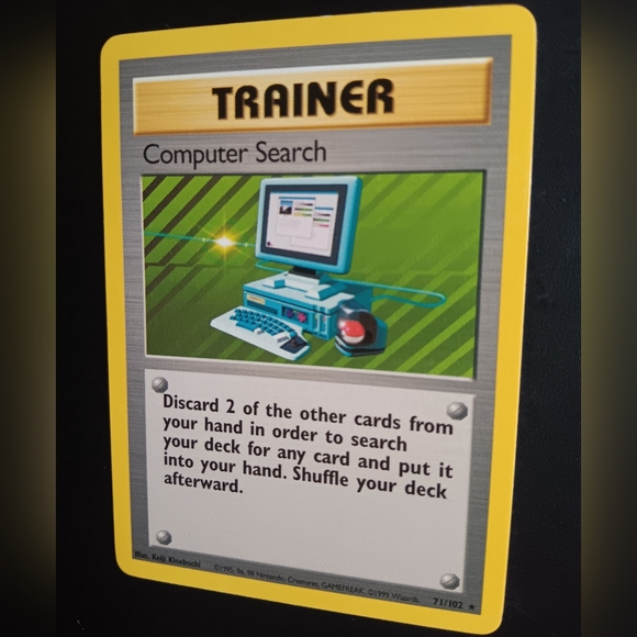 Computer Search Trainer Pokemon Card - Base Set - 71/102 Rare Non-Holo - Picture 6 of 9